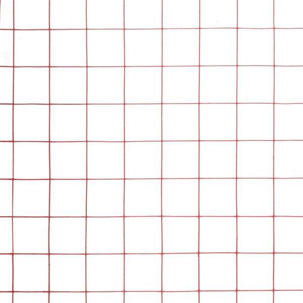 vidaXL Ogrodzenie z siatki, stal i PVC, 25x0,5 m, czerwone