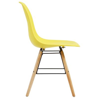 vidaXL Krzesła stołowe, 6 szt., żółte, plastik