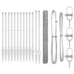 vidaXL Słupek ogrodzeniowy. Srebrny 25 x 1,5 m (siatka 50 mm) Stal