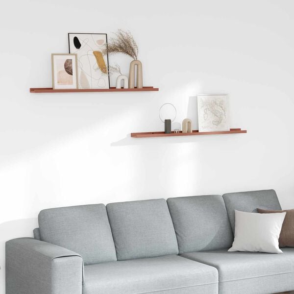 vidaXL P&oacute;łka ścienna z p&oacute;łką 2 pcs Czerwony 100 x 9 x 3 cm