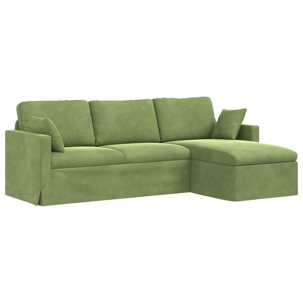 vidaXL Sofa Jasnozielony 198 x 134 x 80 cm Aksamit