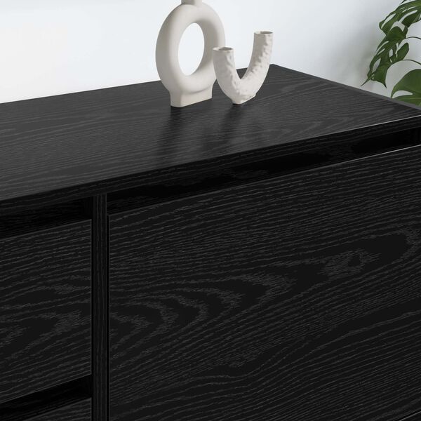 vidaXL Szafka pod telewizor z szufladą Czarny Dąb 100 x 36 x 49.5 cm