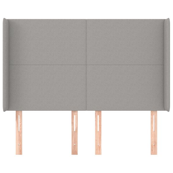 vidaXL Zagł&oacute;wek uszak, jasnoszary, 147x16x118/128 cm, tkanina