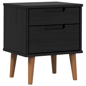 vidaXL Szafka Nocna MOLDE Czarny 40 x 35 x 48 cm Lite drewno sosnowe