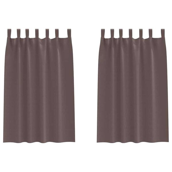 vidaXL Firany blackout z k&oacute;łkami 2 pcs Ciemny brąz 175 x 140 cm
