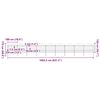 vidaXL Panele ogrodzeniowe z grotami, stal, (1,5-1,75) x 15,3 m, czarne