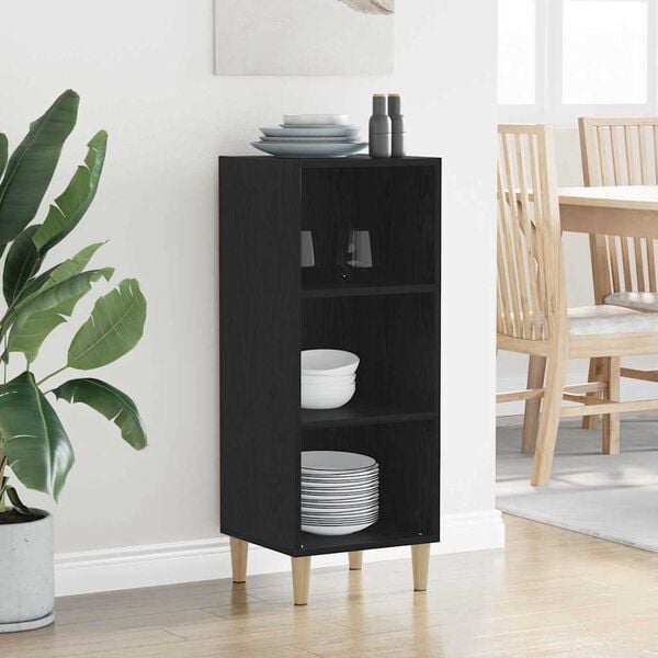 vidaXL Bufet Czarny Dąb 34,5 x 32,5 x 90 cm Materiał drewnopochodny