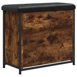 vidaXL Ławka na buty z uchylaną szufladą, przydymiony dąb, 62x32x56 cm