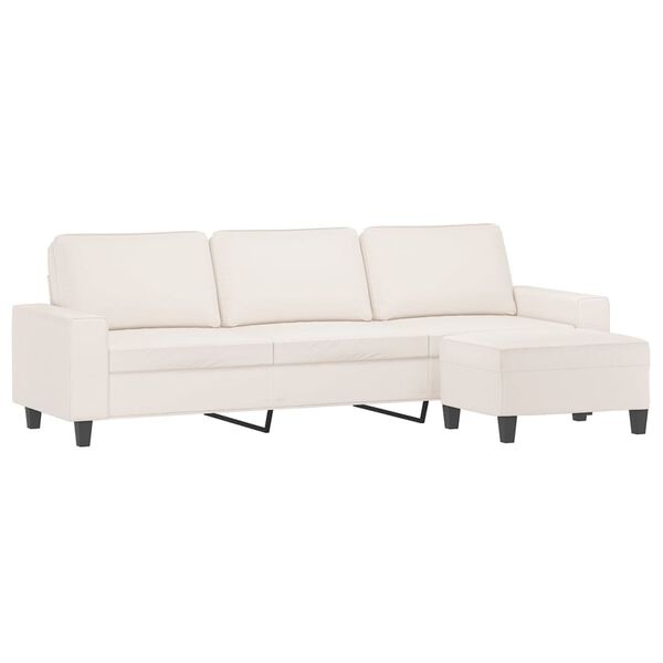 vidaXL 3-os. sofa z podn&oacute;żkiem, beżowa, 210 cm, obita mikrofibrą