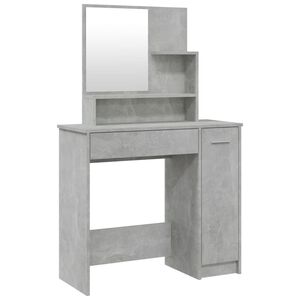 vidaXL Toaletka z lustrem, betonowa szarość, 86,5x35x136 cm