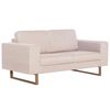 vidaXL Sofa 2-osobowa tapicerowana tkaniną, kremowa