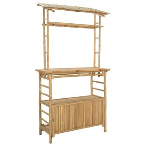 vidaXL St&oacute;ł barowy na zewnątrz Naturalny 110 x 50 x 210 cm Bambus