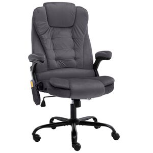 vidaXL Masujące krzesło biurowe, ciemnoszare, obite aksamitem