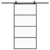 vidaXL Drzwi przesuwne z zestawem okuć czarne 102,5x205 cm ESG szkło