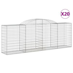 vidaXL Kosze gabionowe, 20 szt, 300x50x100/120cm, galwanizowane żelazo