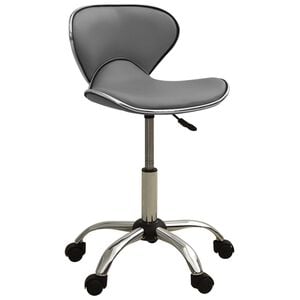 vidaXL Taboret kosmetyczny, szary, sztuczna sk&oacute;ra