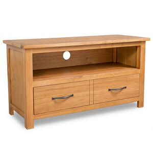 vidaXL Szafka pod telewizor, 90 x 35 x 48 cm, lite drewno dębowe