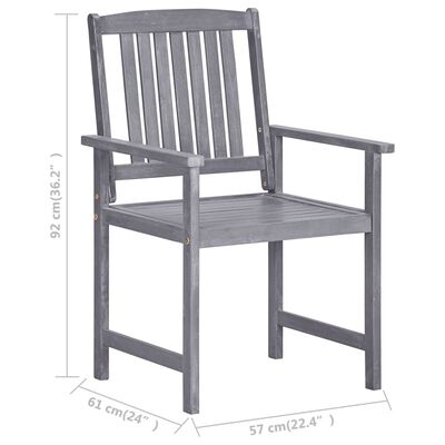 vidaXL Krzesła ogrodowe z poduszkami, 4 szt., szare, drewno akacjowe