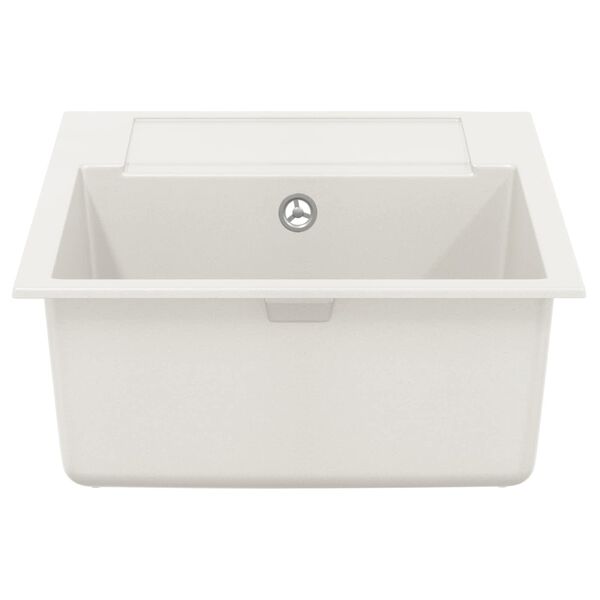 vidaXL Zlew Biały 780 x 500 mm 80% Kwarc i 20% Żywica