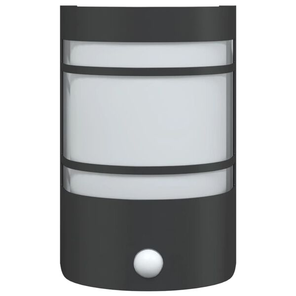 vidaXL Kinkiety zewnętrzne z czujnikiem ruchu, 2 szt., czarne, stal
