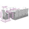 vidaXL 11-cz. zestaw mebli do ogrodu, z poduszkami, szary rattan PE