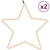 vidaXL Gwiazdy świąteczne, 48 ciepłych białych LED, 2 szt., 56 cm