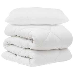 vidaXL Zestaw kołder z poduszką 2 pcs Biały Mikrofibra