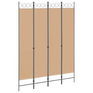 vidaXL 4-panelowy parawan Beżowy 160 x 220 cm tkanina