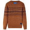 Sweter dziecięcy z dzianiny, koniakowy, 128