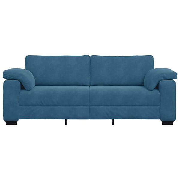 vidaXL Sofa 3-osobowa, niebieska 220x77x82 cm, aksamit