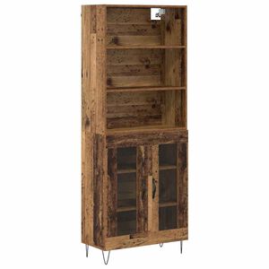 vidaXL Highboard 2 szt. Stare drewno 69,5 x 34 x 180 cm