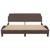 vidaXL Rama ł&oacute;żka, Dover, brązowa, 160x200 cm, sztuczna sk&oacute;ra