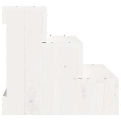 vidaXL Schody dla zwierząt, białe, 40x37,5x35 cm, lite drewno sosnowe