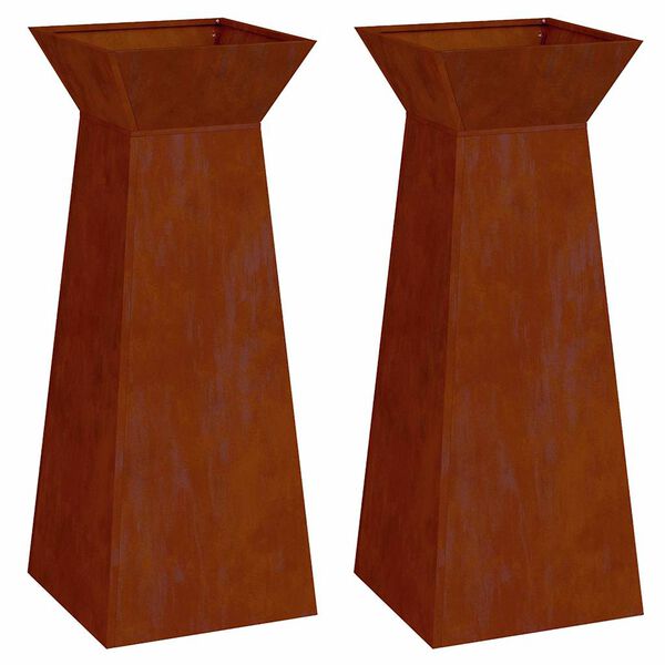 vidaXL Donica słupowa 2 pcs Srebrny 40 x 40 x 100 cm