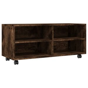 vidaXL Szafka pod TV, na k&oacute;łkach, przydymiony dąb, 90x35x35 cm