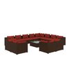 vidaXL 13-cz. zestaw wypoczynkowy do ogrodu, poduszki, rattan PE, brąz