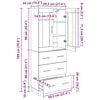 vidaXL Highboard Czarny Dąb 69,5 x 34 x 180 cm Materiał drewnopochodny