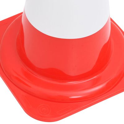 vidaXL Odblaskowe pachołki drogowe, 4 szt., czerwono-białe, 50 cm