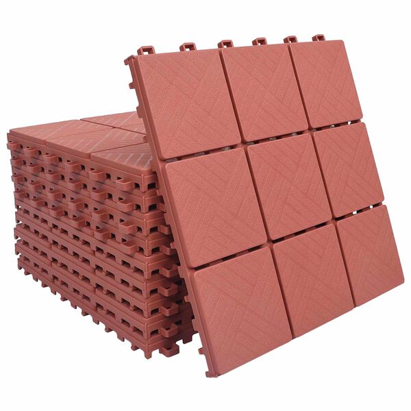 vidaXL Płytka Tarasowa 10 pcs Czerwony 30,5 x 30,5 x 2,2 cm