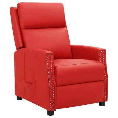 vidaXL Fotel podnoszony, rozkładany, czerwony, sztuczna skóra