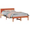 vidaXL Ramka ł&oacute;żka Brązowy 135 x 190 cm Lite drewno sosnowe