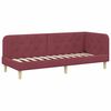 vidaXL Rama ł&oacute;żka narożnego Czerwone wino 80 x 200 cm tkanina