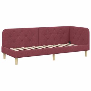 vidaXL Rama ł&oacute;żka narożnego Czerwone wino 80 x 200 cm tkanina