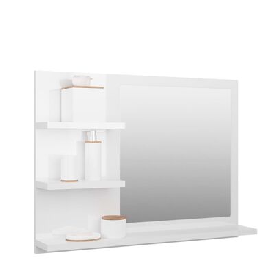 vidaXL Lustro łazienkowe, białe, wysoki połysk, 60x10,5x45 cm