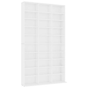 vidaXL Szafka na CD, biała, 102x23x177,5 cm, materiał drewnopochodny