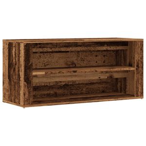 vidaXL Ławka ze schowkiem na buty, stare drewno, 100x35x45 cm