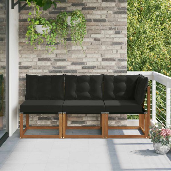 vidaXL Modułowa sofa na zewnątrz z poduszką 3 Sztuka Naturalny