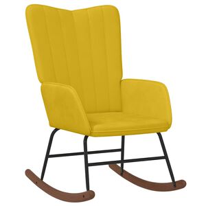 vidaXL Fotel bujany, musztardowy, tapicerowany aksamitem