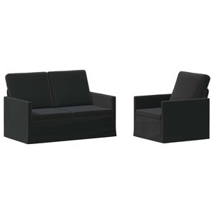 vidaXL Zestaw Sof 2 pcs Czarny Welur