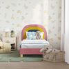 vidaXL Stelaż łóżka dla malucha z oparciem Różowy 70 x 140 cm Aksamit